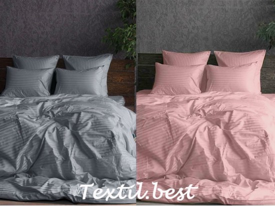 Stripe satin bed linen that does not require ironing