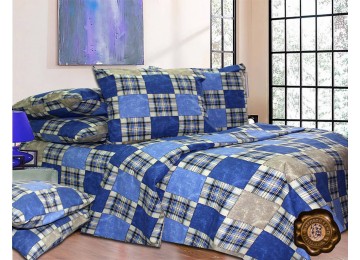 Double bed set made of coarse calico 100% cotton Т0270