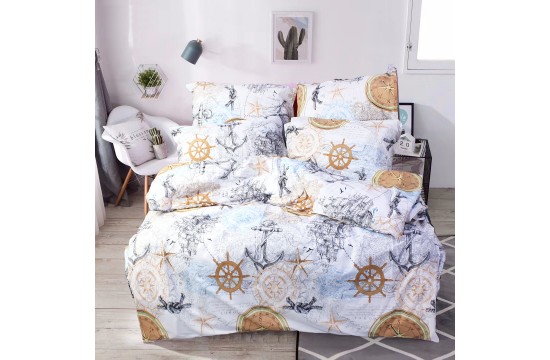 Double bed set coarse calico gold З0046