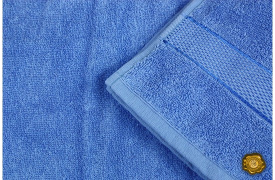 Полотенце махровое голубое банное  БС0008 100х150
