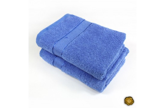 Полотенце махровое голубое банное  БС0008 100х150