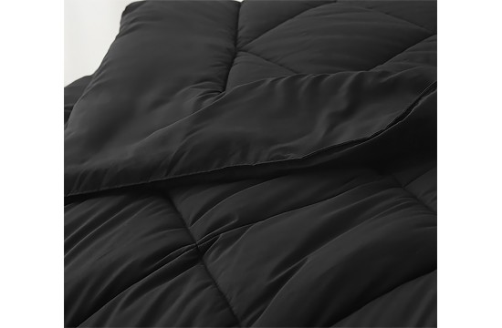 Ватное одеяло двуспальное черное МІ0025