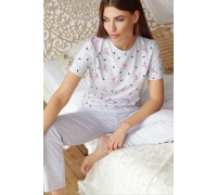 Pajamas Joyce-1 tm Glem gray-flamingo