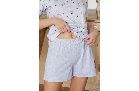 Pajamas Joy-1 tm Glem gray-flamingo