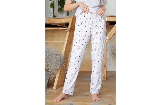 Pajamas Joyce-2 tm Glem gray-flamingo