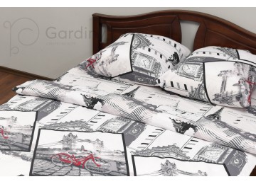 Bed linen ranforce "Red bicycle" code: P0169 double euro