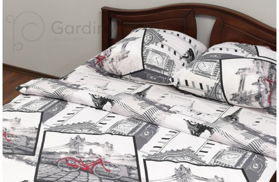 Bed linen ranforce "Red bicycle" code: P0169 double euro
