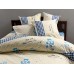 Bed linen coarse calico gold "Pansies" code: G0273 one and a half