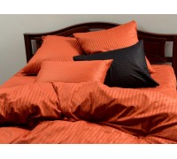 Bed linen stripe satin "Carrot stripe" code: СТ0288 double