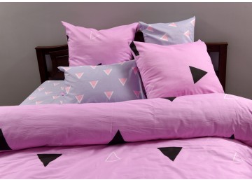 Постельное бельё сатин "Pink dreams" код: СК0274 двуспальное евро