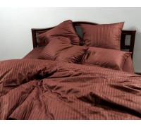 Bed linen stripe satin "Chocolate stripe" code: CT0287 double euro