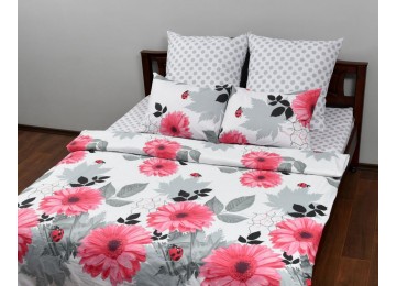 Bed linen coarse calico gold "Gerbera" code: G0315 for teenagers
