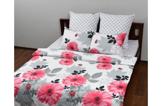 Bed linen coarse calico gold "Gerbera" code: G0315 for teenagers