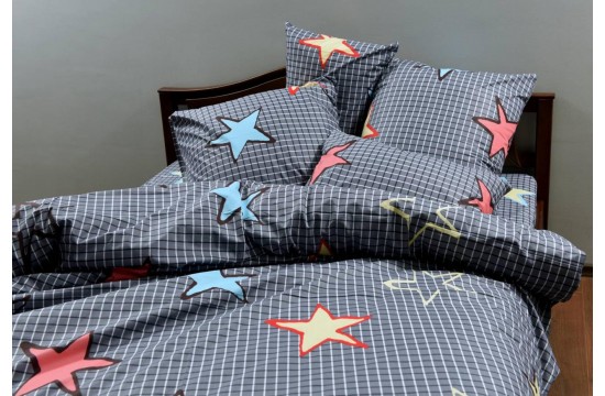 Bed linen coarse calico gold "Сaged stars" code: Г0291 family