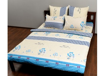 Bed linen coarse calico gold "Pansies" code: Г0273 double euro