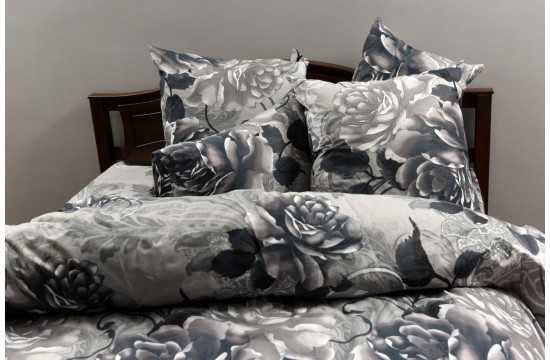 Bed linen coarse calico gold "Black Rose" code: G0267 double