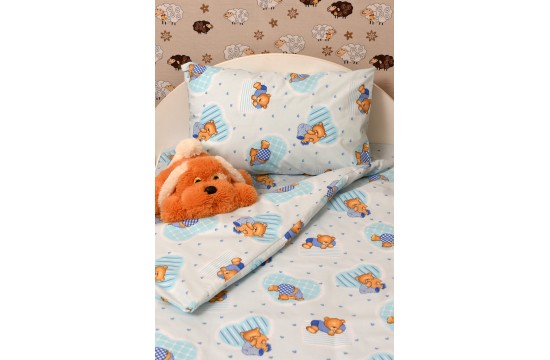 Bed linen coarse calico gold for children "Sleepy bears" code: Г0221