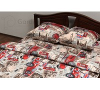 Bed linen coarse calico gold "Red cars" code: G0110 double