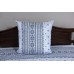 Bed linen coarse calico gold "Ornamental blue" code: G0073 one and a half