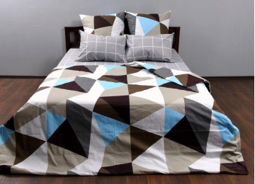 Bed linen coarse calico gold "Triangles" code: G0301 family