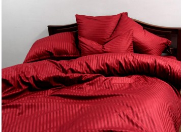 Bed linen stripe satin "Marsala stripe" code: CT0285 double euro