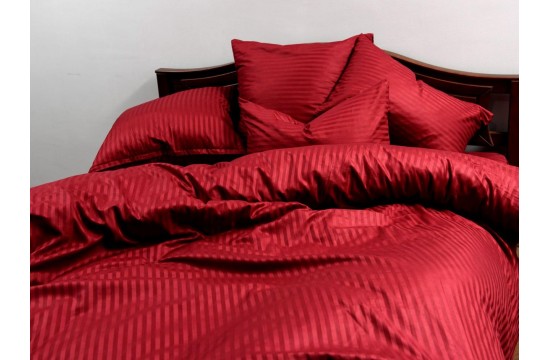 Bed linen stripe satin "Marsala stripe" code: CT0285 double euro