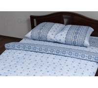 Bed linen coarse calico gold "Ornamental blue" code: G0073 double euro