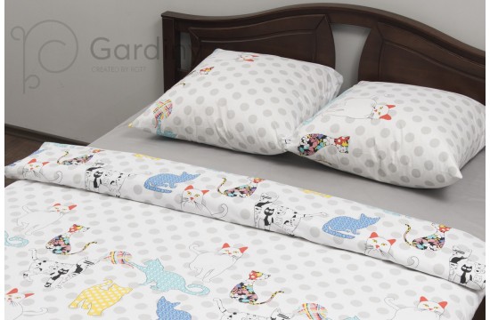 Bed linen set ranforce "Cats" code: P0158 one and a half
