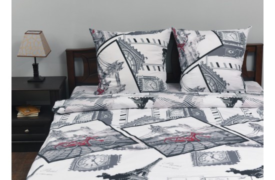 Bed linen ranforce "Red bicycle" code: P0169 one and a half