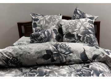 Bed linen coarse calico gold "Black Rose" code: Г0267 double euro