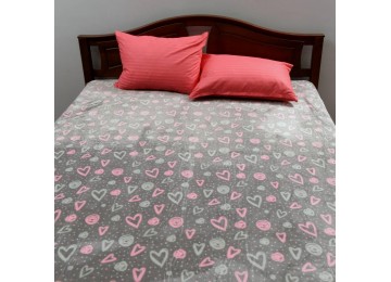 Fleece blanket "Hearts" one and a half 145x215 cm RGTF