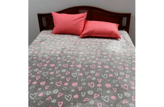 Fleece blanket "Hearts" one and a half 145x215 cm RGTF