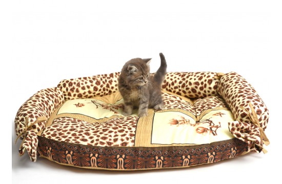 Подушка для собак і котів "ОВАЛ" лежак з бортиком 80х60х17см RGTF