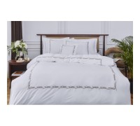 Элитное турецкое постельное белье MieCasa сатин - Florida antrasit-gri антрацит-серый евро