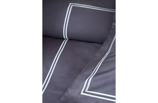 Элитное турецкое постельное белье MieCasa сатин - Milano antrasit-gri антрацит-серый king size