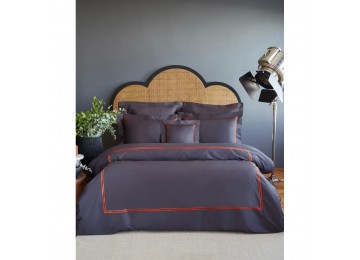 Elite Turkish bed linen MieCasa satin - Milano antrasit-turuncu king size