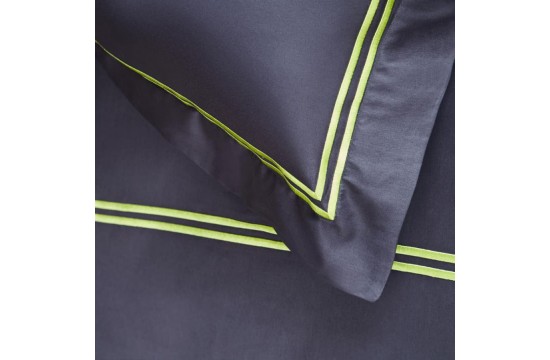 Элитное турецкое постельное белье MieCasa сатин - Milano antrasit-yesil антрацит-зеленый king size