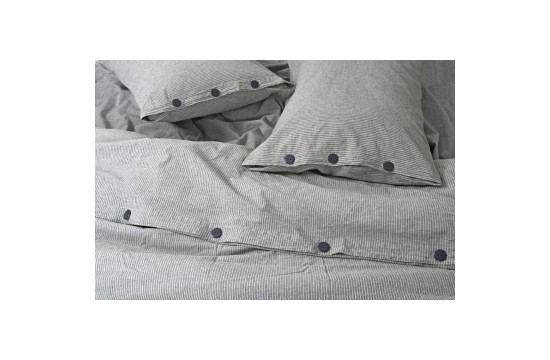 Bed linen Barine Washed cotton - Pinstripe antrasit anthracite family