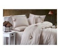 Bed linen Dantela Vita satin with lace - Safir bej beige 200x220