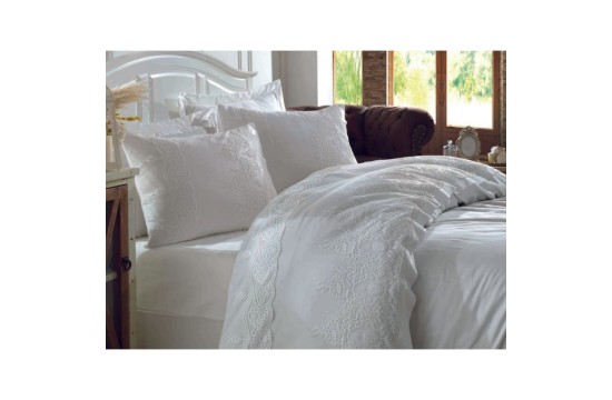 Bed linen Dantela Vita satin with lace - Duru 200x220