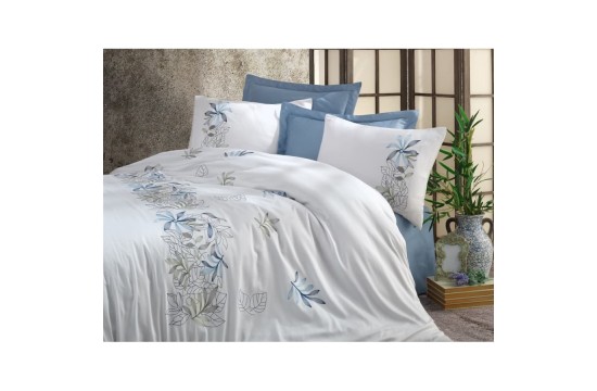 Bed linen Dantela Vita satin with embroidery - Bahar 200x220