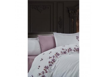 Bed linen Dantela Vita satin with embroidery - Sonbahar lila lilac 200x220