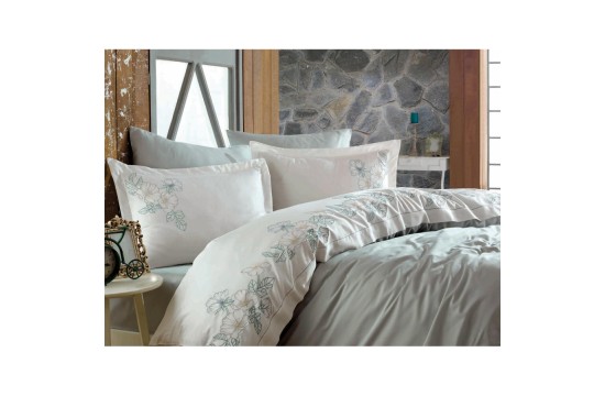 Bed linen Dantela Vita satin with embroidery - Hare Maldiv 200x220