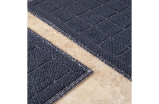 Набір килимків Karaca Home - Kelly Quatro indigo індиго 50*80+50*40