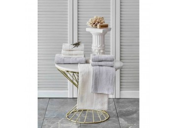 Towel set Karaca Home - Delora offwhite-gri cream-gray 8 items Turkey