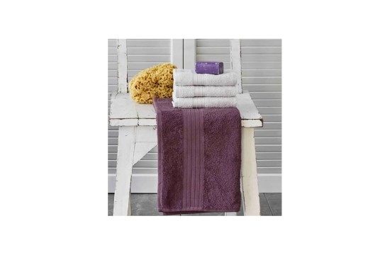 Набор полотенец Karaca Home - Delora murdum-gri сливовый-серый 8 предметов Турция