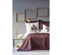 Bedding set with bedspread Karaca Home - Diana bordo burgundy euro