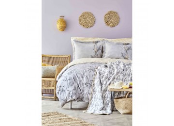 Bedding set with Karaca Home blanket - Veronica gri 2020-1 gray euro