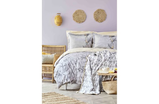 Bedding set with Karaca Home blanket - Veronica gri 2020-1 gray euro