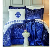Bedding set with bedspread + plaid Karaca Home - Volante lacivert blue (10 items) Turkey